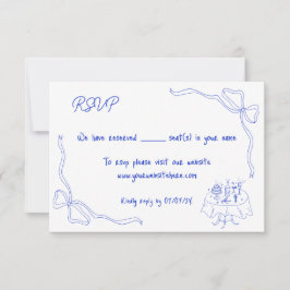 Invitación Mano única dibujada de arco retro francés contempo