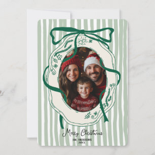 Invitación Mano verde divertida dibuja foto de la familia nav