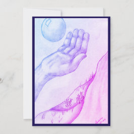 Invitación Mano y Esfera - Azul