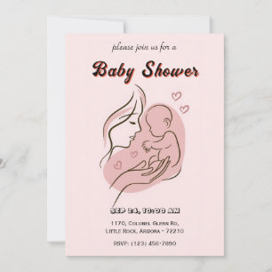 Invitación Manos de madre adorable acunando a un recién nacid