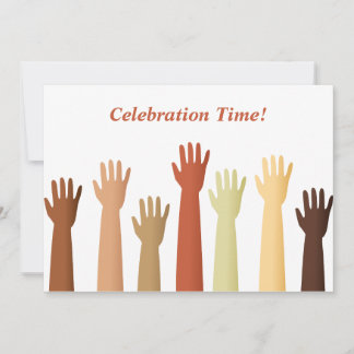 Invitación ¡Manos levantadas, tiempo de celebración!
