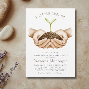 Invitación Manos Mínimas Brotan Un Pequeño Brote Baby Shower
