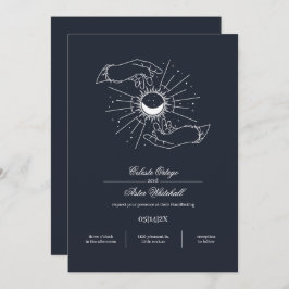 Invitación Manos místicas azules de media noche Ayuno Celesti