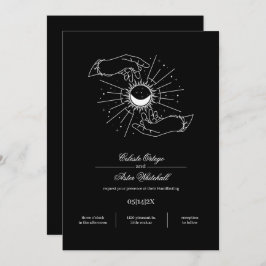 Invitación Manos místicas negras y blancas Manos celestiales 