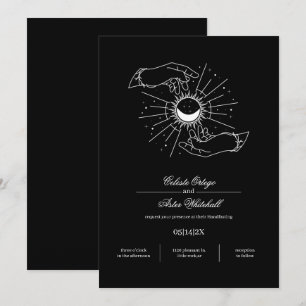 Invitación Manos místicas negras y blancas Manos celestiales 