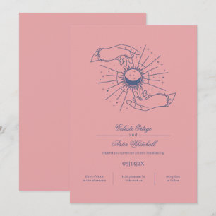 Invitación Manos místicas rosadas y azules Ayuno celular