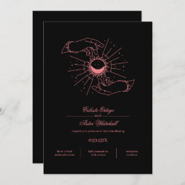 Invitación Manos místicas rosadas y negras Ayuno Celestial