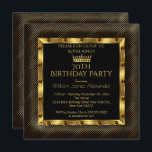 Invitación Mans Photo 70th Birthday Party Crown Gold Chevron<br><div class="desc">Foto de la Fiesta de Cumpleaños 70 de los Hombres,  Crown Gold Chevron Art Deco. Elegante fiesta de cumpleaños Black Gold Art Deco. Personalizar con sus propios detalles.</div>
