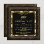 Invitación Mans Photo 70th Birthday Party Crown Gold Chevron<br><div class="desc">Foto de la Fiesta de Cumpleaños 70 de los Hombres,  Crown Gold Chevron Art Deco. Elegante fiesta de cumpleaños Black Gold Art Deco. Personalizar con sus propios detalles.</div>