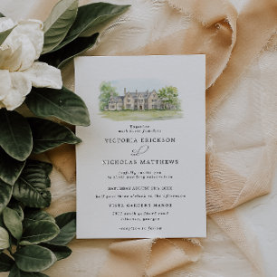 Invitación Mansión Hartwood Boda en la Mansión Acuarela