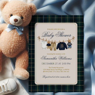 Invitación Manta de oso de peluche de lujo para baby shower 
