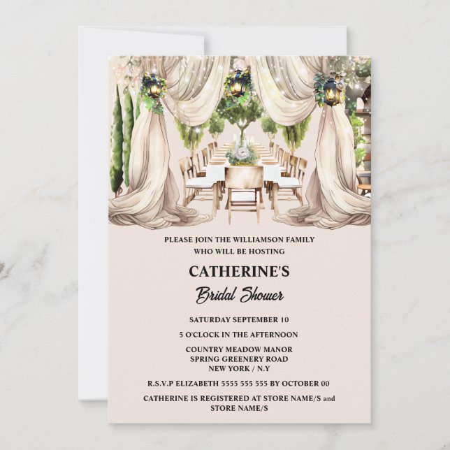 Invitación Manteles de mesa de viñedo al aire libre para come (Anverso)