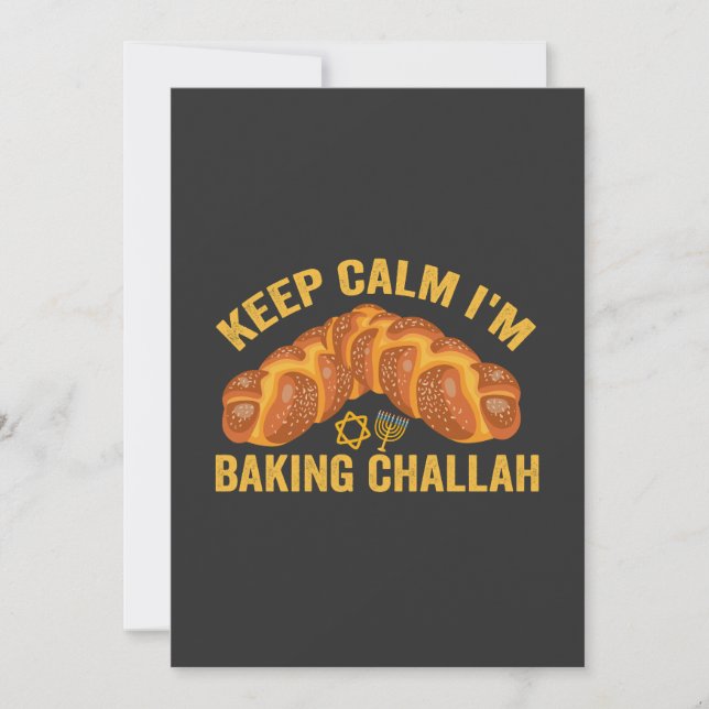 Invitación Mantén la Calma Estoy Horneando Challah Divertido  (Anverso)