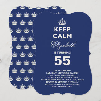 Invitación Mantén la Calma Fiesta de Cumpleaños Divertida Inv