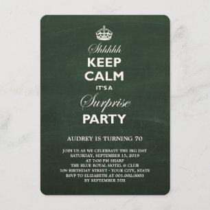 Invitación Mantén la Calma Fiesta de Cumpleaños Sorpresa en P