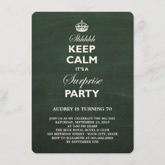 Invitación Mantén la Calma Fiesta de Cumpleaños Sorpresa en P