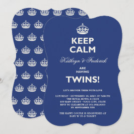 Invitación Mantén la calma Funny Twins Parejas Invitan a Baby