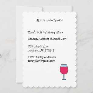 Invitación Mantén la Calma y Bebe Vino Cumpleaños