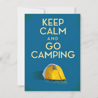 Invitación Mantén la calma y ve a acampar impresión vintage