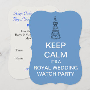 Invitación Mantener CALMA Boda Real Watch Fiesta Invitado (Az