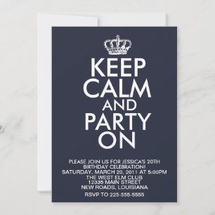 Invitación Mantener la calma Cumpleaños