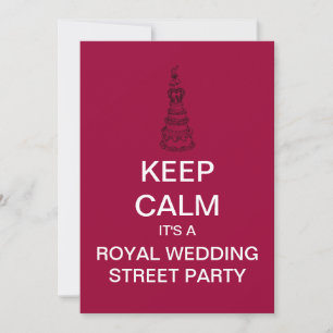 Invitación Mantener la calma en la fiesta de los Bodas reales