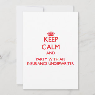 Invitación Mantener la calma y el Fiesta con un asegurador