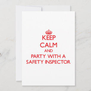 Invitación Mantener la calma y el Fiesta con un inspector de 