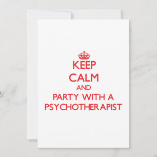 Invitación Mantener la calma y el Fiesta con un psicoterapeut
