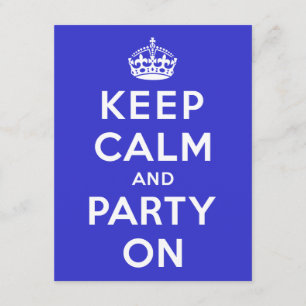 Invitación Mantener la calma y el Fiesta encendidos
