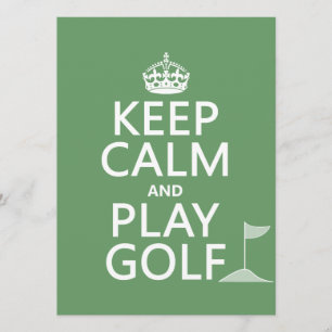 Invitación Mantener la calma y jugar al golf - todos los colo