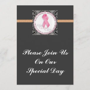 Invitación mantener viva la esperanza lazo rosa cáncer de mam