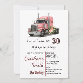 Invitación Mantenerse en el camionero de cumpleaños de la cam