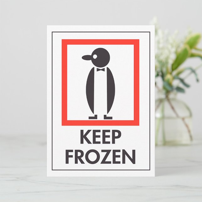 Invitación Mantenga congelado cartel divertido de pingüino (Subido por el creador)