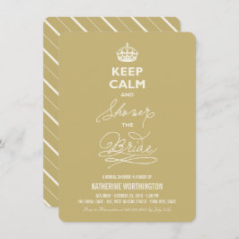Invitación Mantenga la calma en la ducha de novia divertida