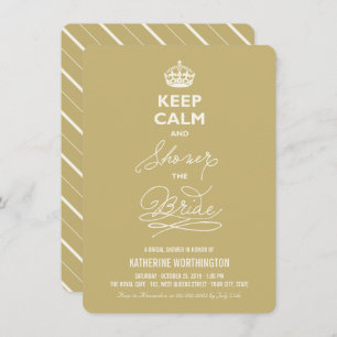 Invitación Mantenga la calma en la ducha de novia divertida
