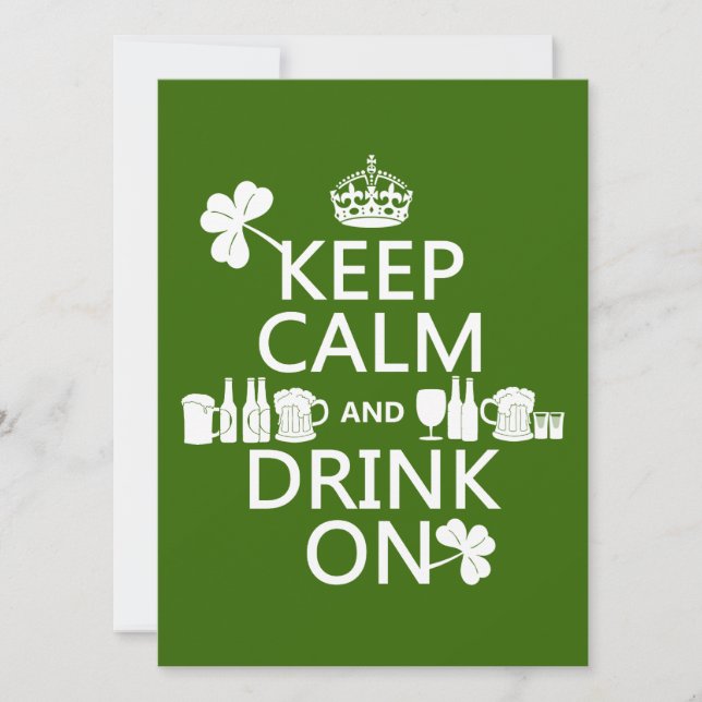 Invitación Mantenga la calma y beba encendida (irish st patri (Anverso)