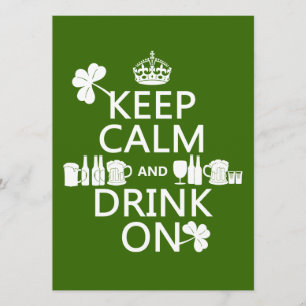 Invitación Mantenga la calma y beba encendida (irish st patri