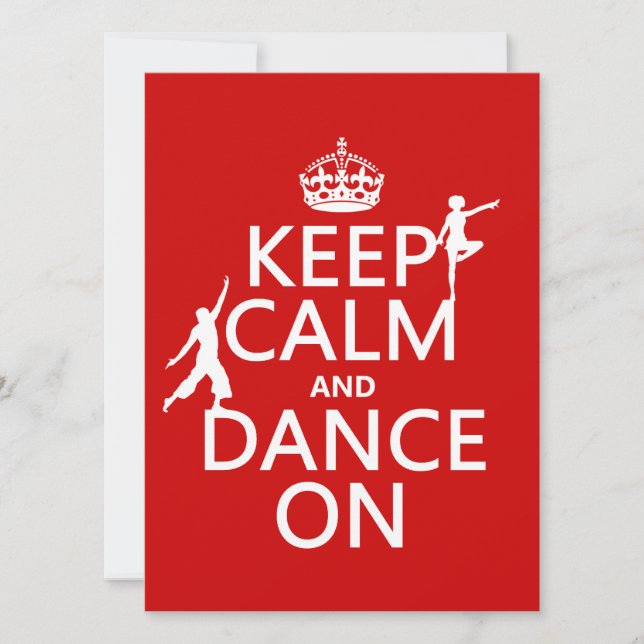 Invitación Mantenga la calma y el baile encendidos (en todos  (Anverso)