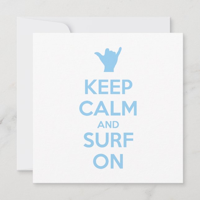 Invitación Mantenga la calma y el surf en (Anverso)