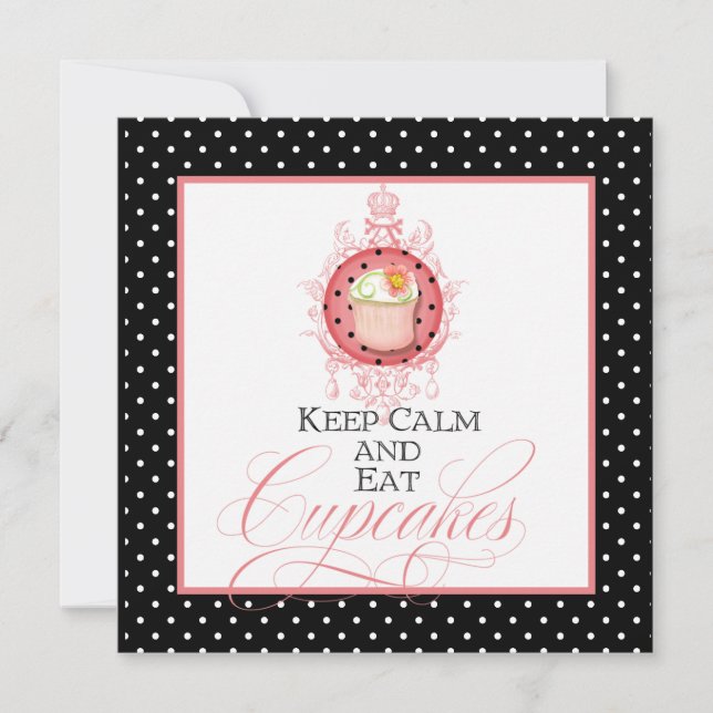 Invitación Mantenga tranquilo y coma las magdalenas - fiesta (Anverso)