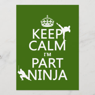 Invitación Mantenga tranquilo yo son parte Ninja (en