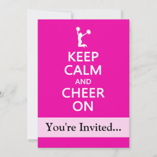 Invitación Mantengan la calma y vivan, animador rosa
