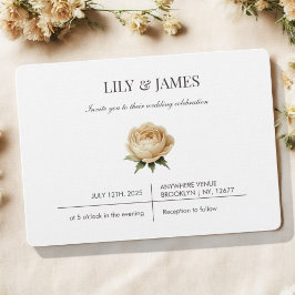 Invitación Mantequilla color de agua amarillo Floral Clásico 