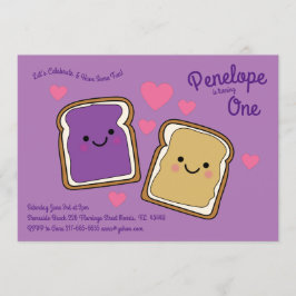 Invitación Mantequilla de cacahuete y Fiesta del primer cumpl