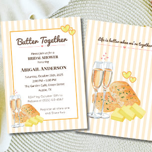 Invitación Mantequilla Juntos Ducha Bridal Mantequilla y Pan 