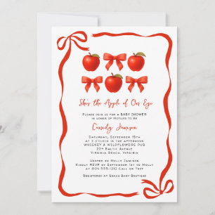 Invitación Manzana acuarela de nuestro Baby Shower de Ojo Caí