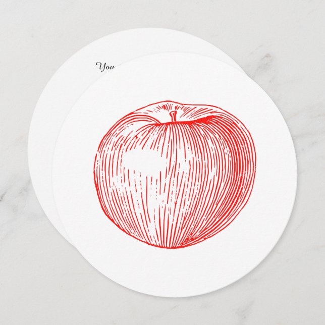 Invitación Manzana de caramelo rojo de Apple (Anverso / Reverso)
