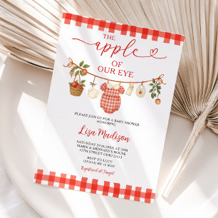 Invitación Manzana de línea de ropa de nuestro Baby Shower oc