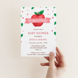 Invitación Manzana de mi Ojo Caída | Baby Shower de verano